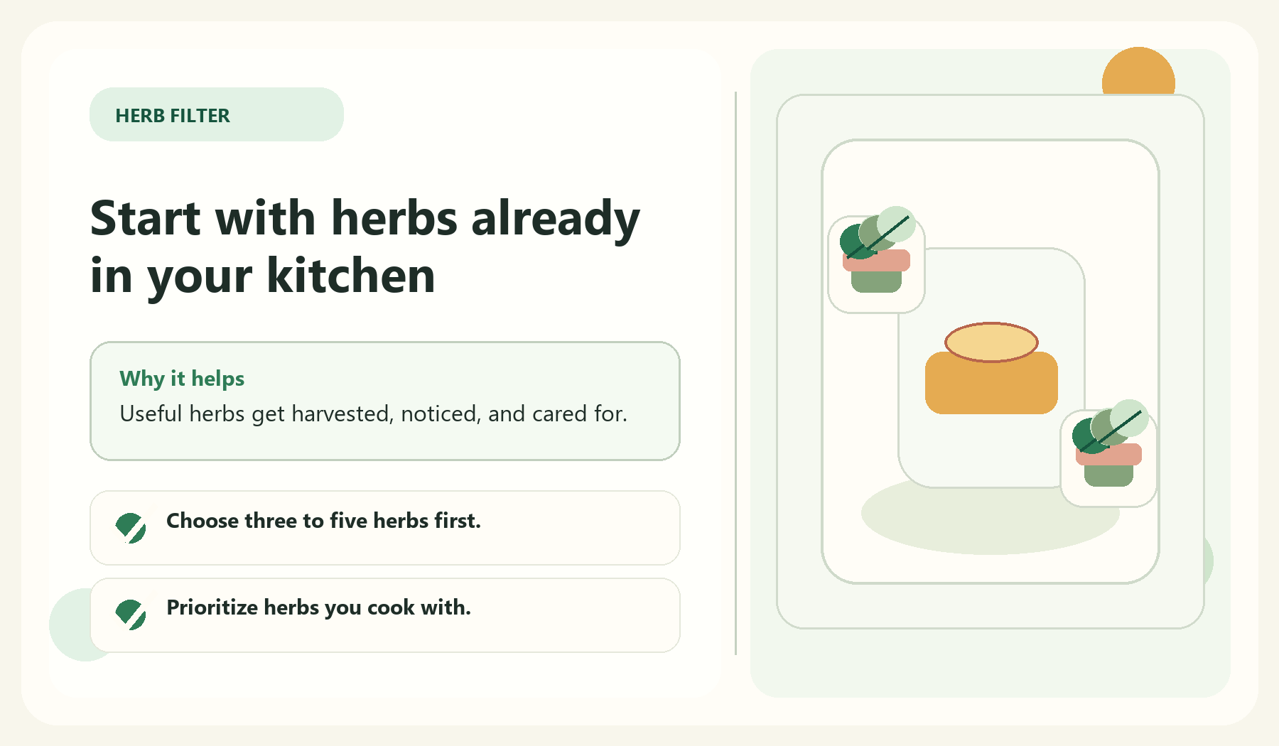Start with herbs already in your kitchen visual guide for Choose Herbs You Actually Use