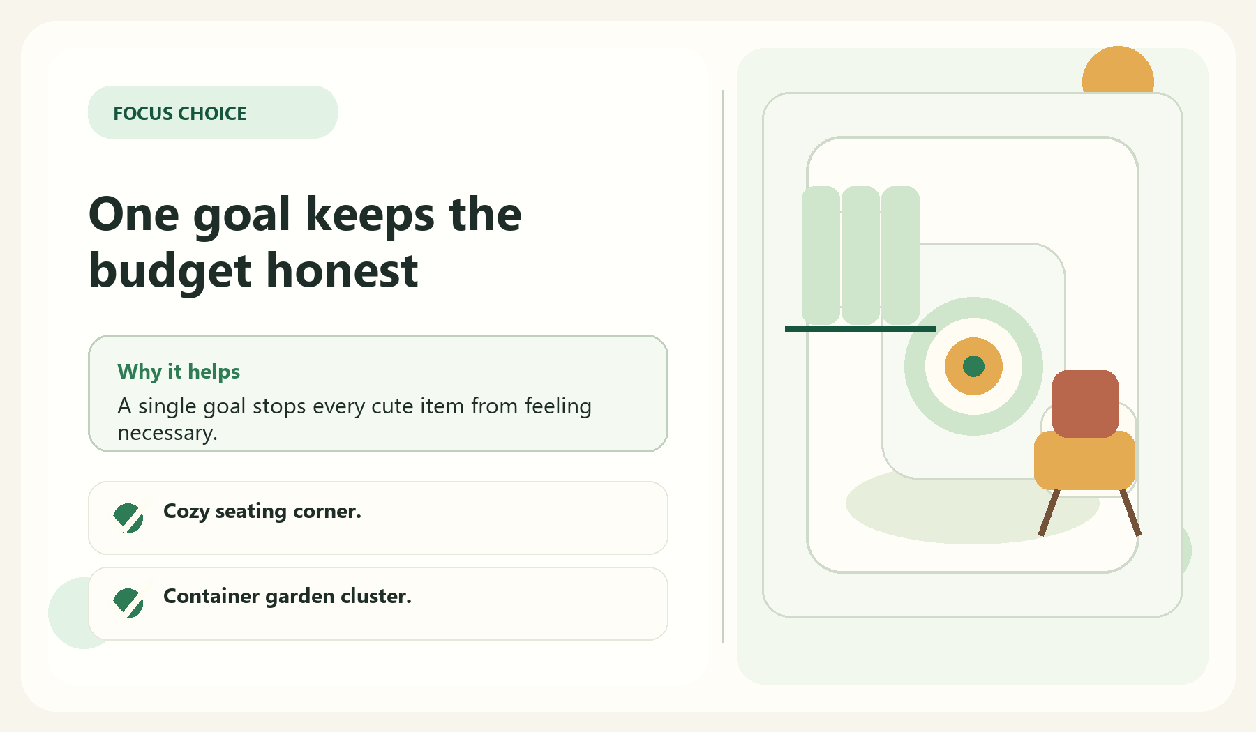 One goal keeps the budget honest visual guide for Choose One Makeover Goal