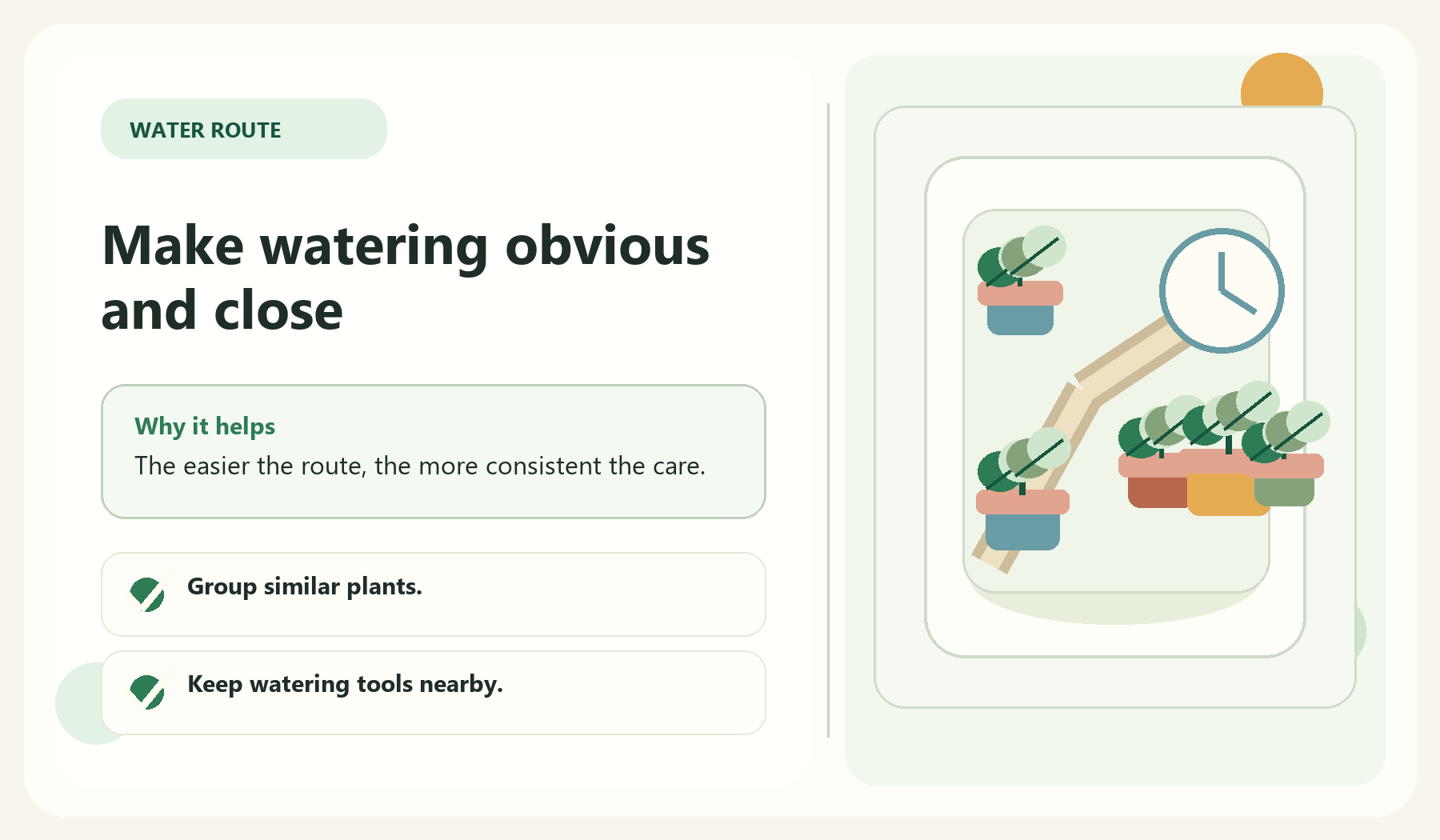 Make watering obvious and close visual guide for Simplify Watering