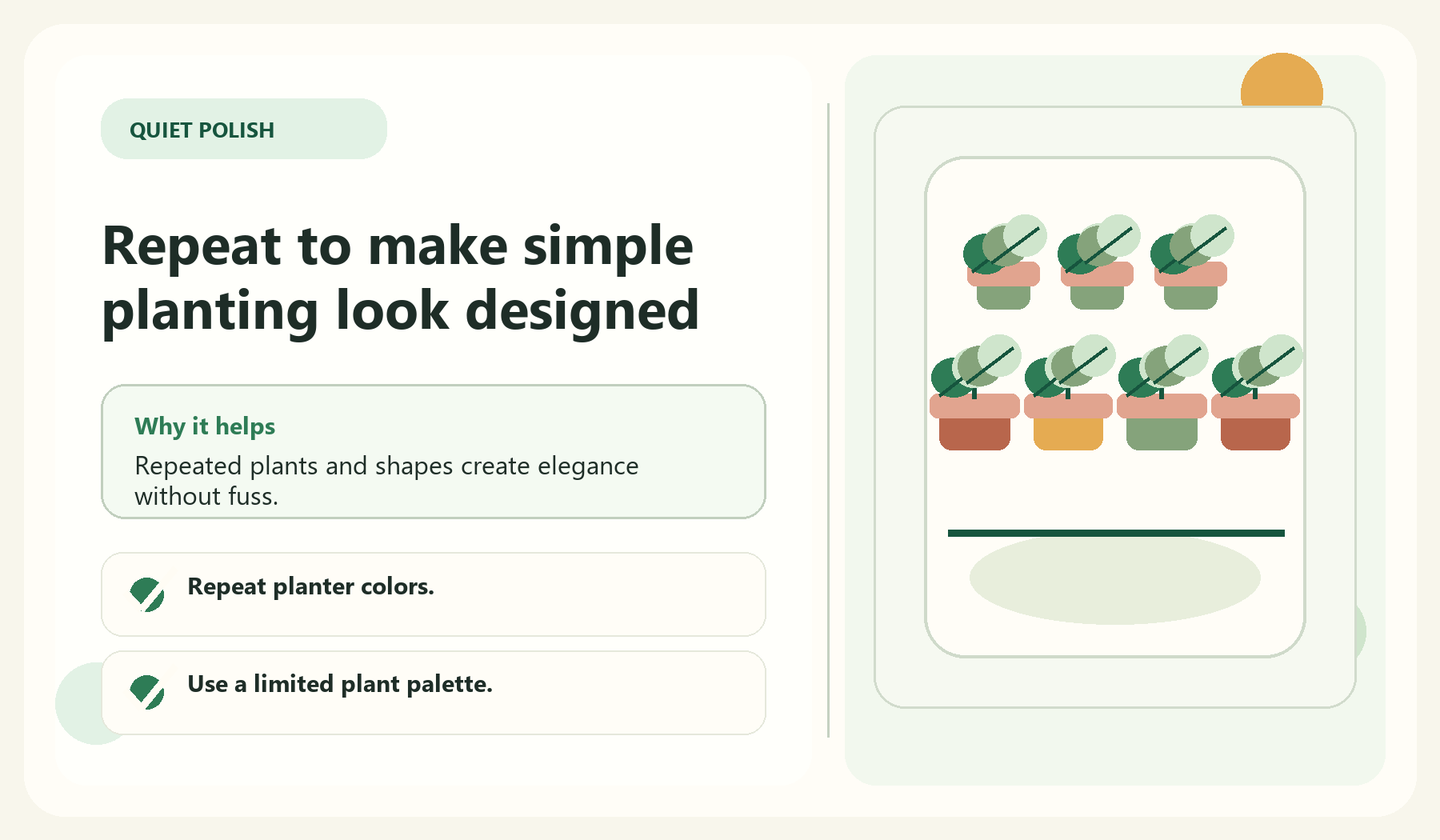 Repeat to make simple planting look designed visual guide for Use Repetition For Beauty
