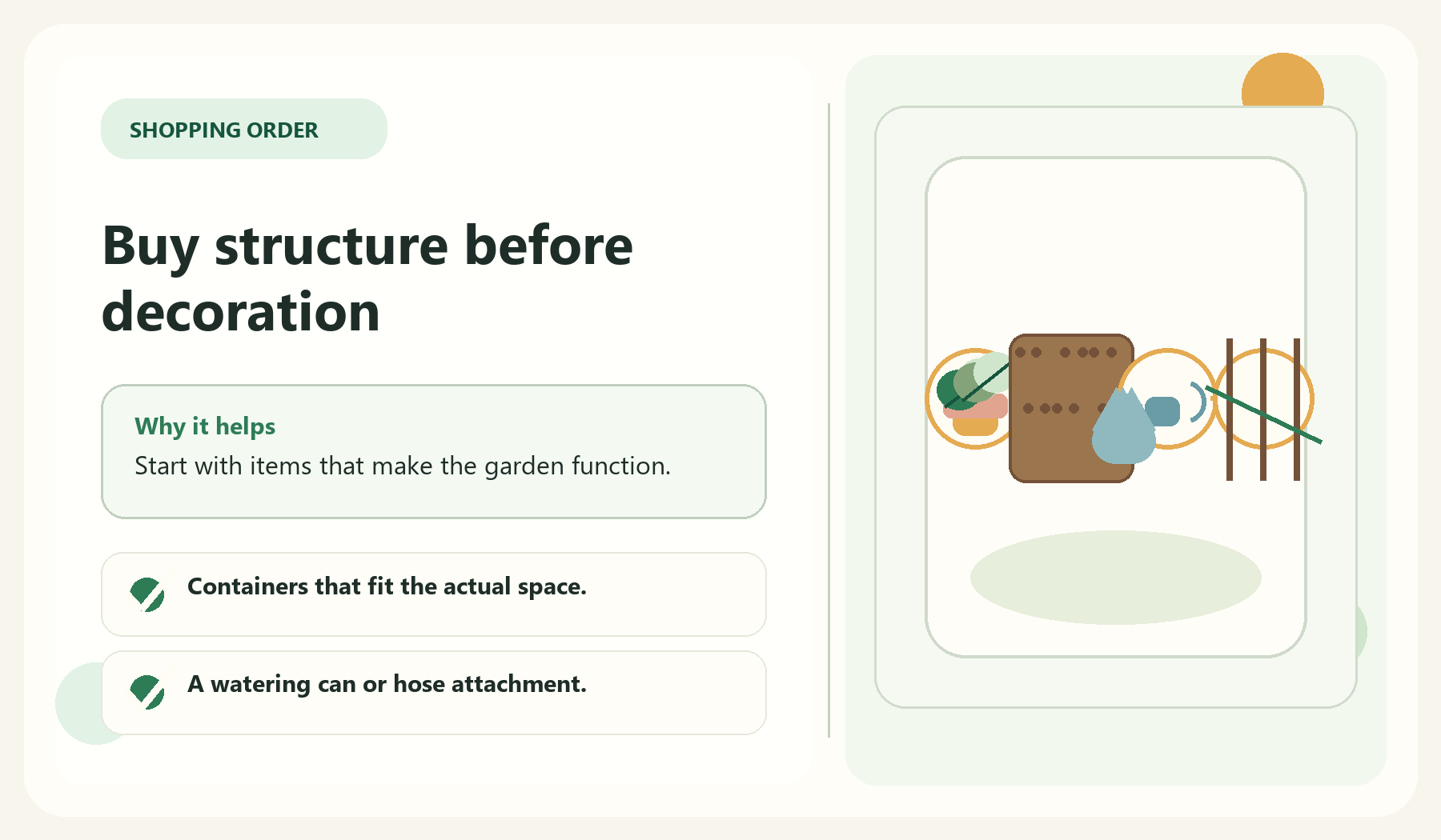 Buy structure before decoration visual guide for What To Buy First