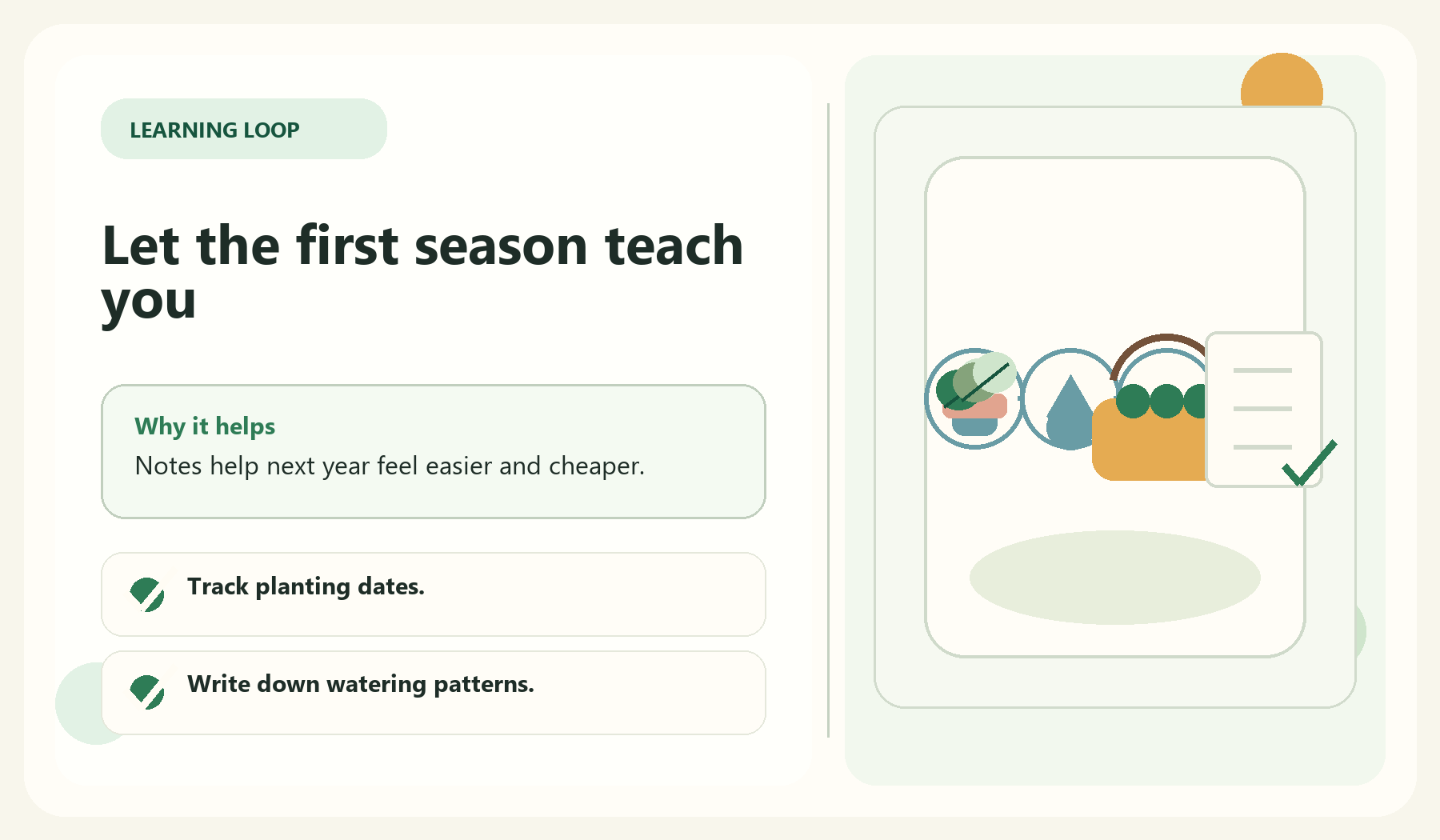 Let the first season teach you visual guide for Track The First Season