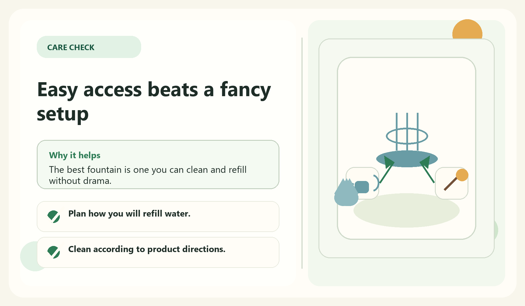 Easy access beats a fancy setup visual guide for Keep Maintenance Realistic