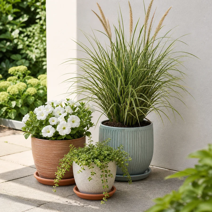 Coordinated patio container garden